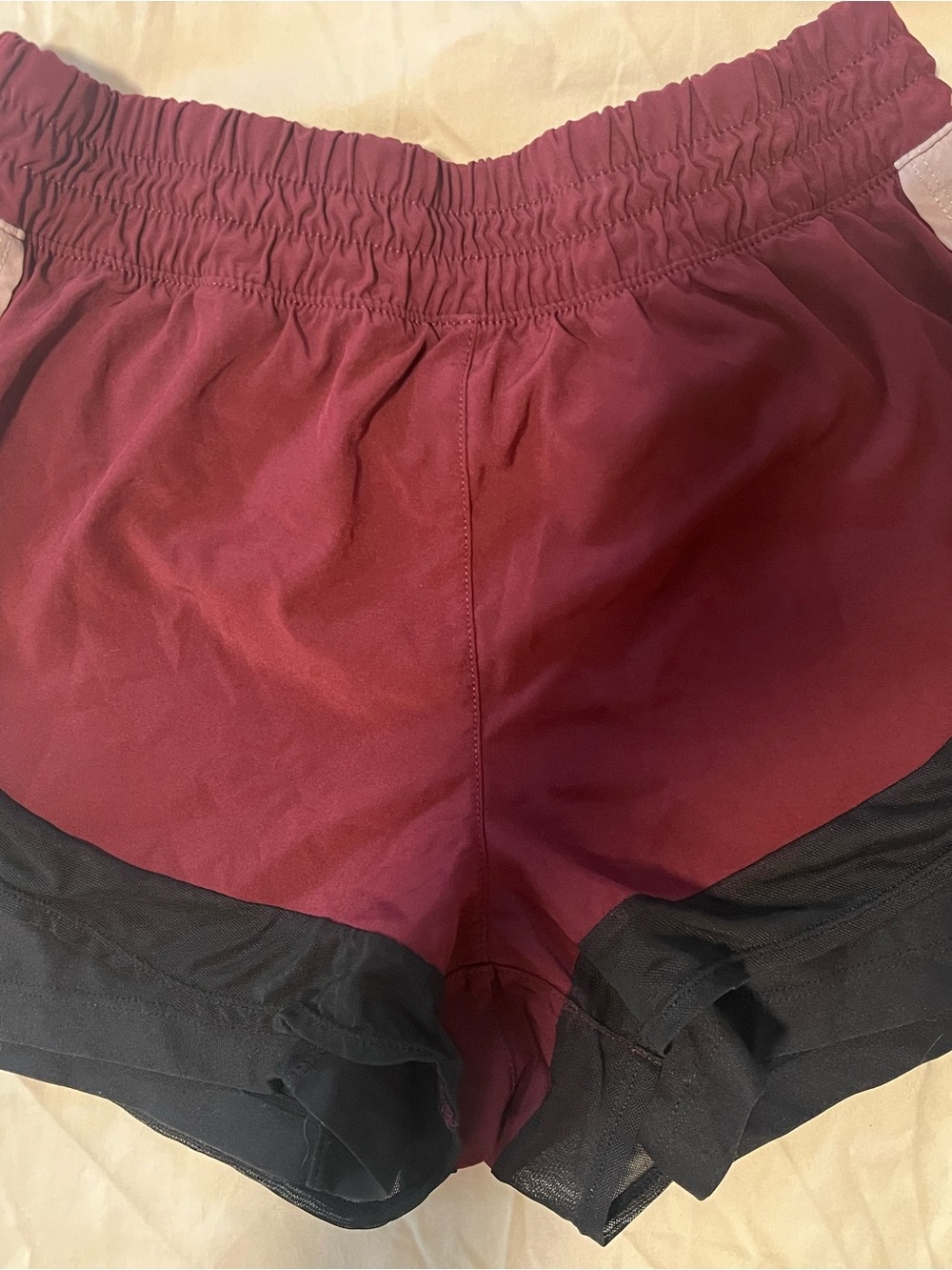 MPG Maroon Athletic Shorts with Black Trim